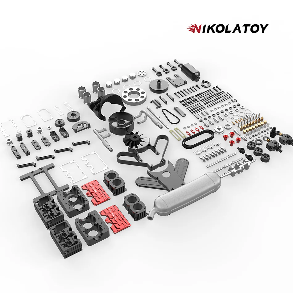 14cc Horizontally Opposed 4-Stroke Nitro Model DIY Engine Kits