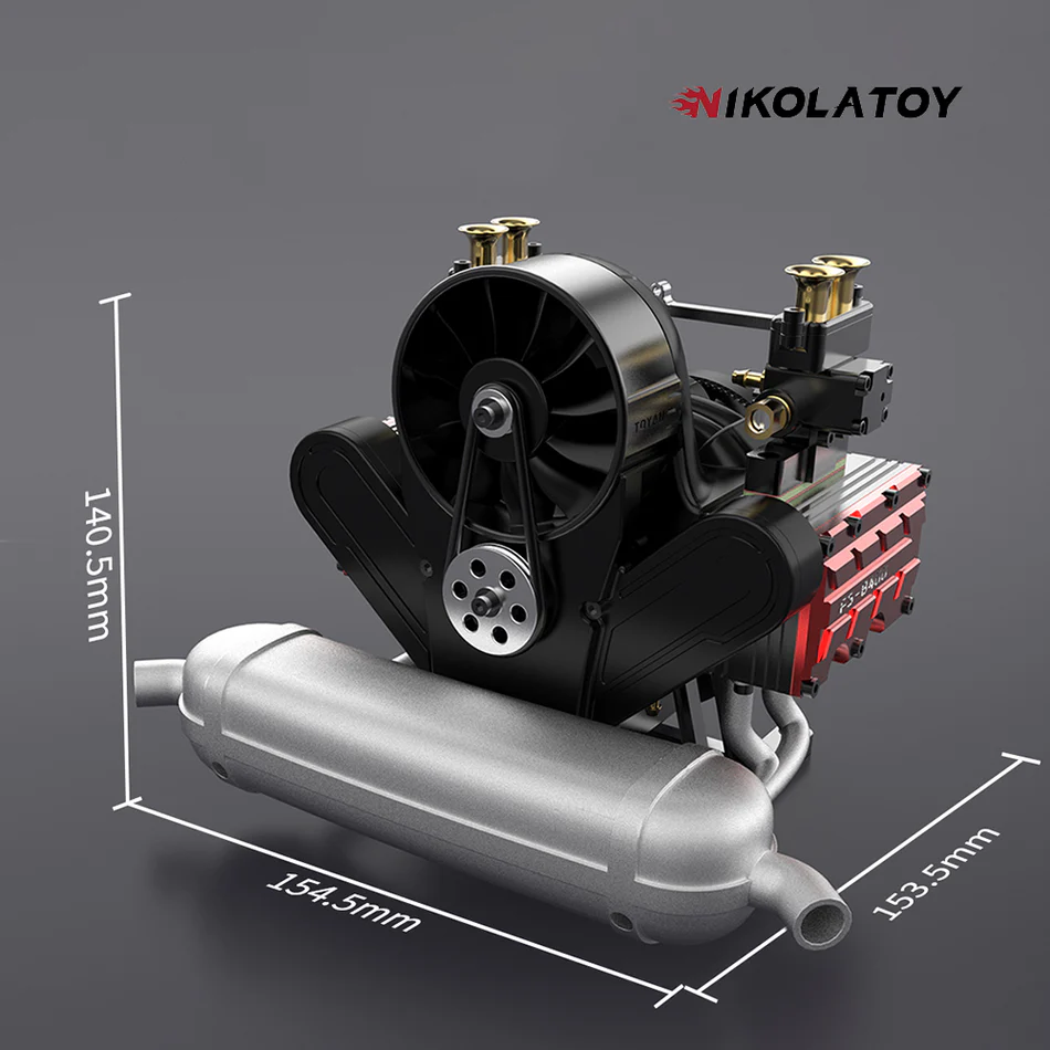 14cc Horizontally Opposed 4-Stroke Nitro Model DIY Engine Kits